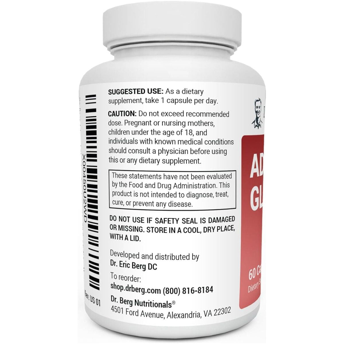 Dr. Berg Adrenal Glandular - Hormone Balance Formula | Adrenal Support Supplement - 60 Capsules - Suppviv