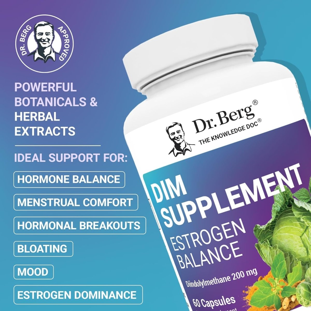 Dr. Berg DIM Supplement Estrogen Balance - 60 Capsules - Suppviv