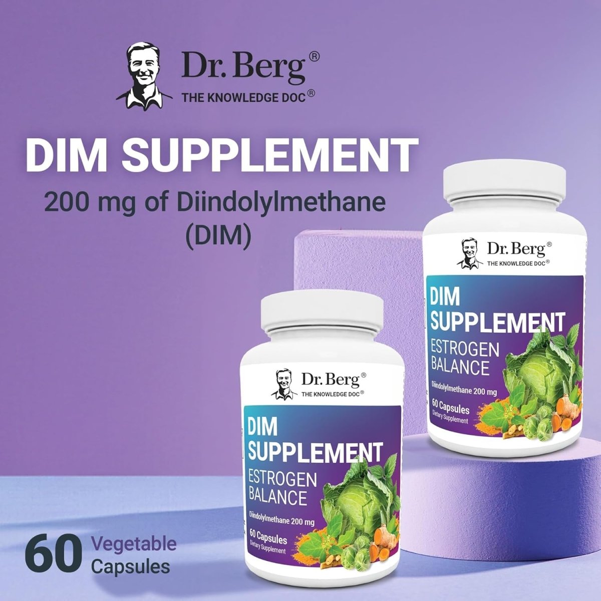 Dr. Berg DIM Supplement Estrogen Balance - 60 Capsules - Suppviv