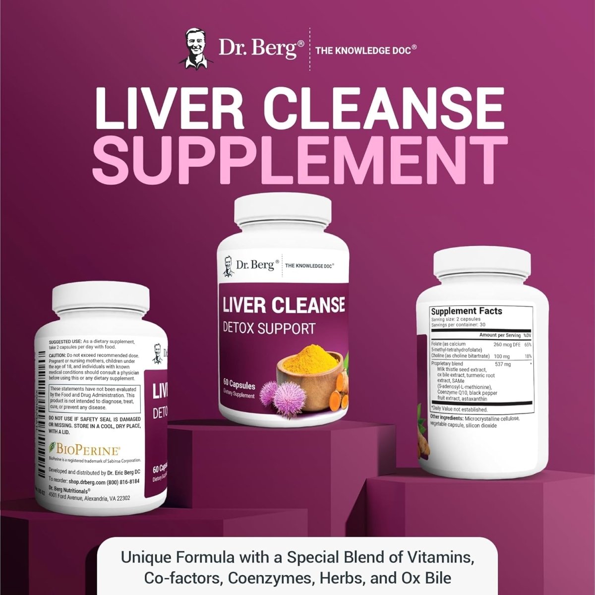 Dr. Berg Liver Cleanse Detox Milk Thistle Supplement 60 Capsules - Suppviv