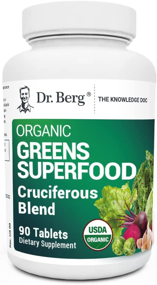 Dr. Berg'S Greens Superfood Cruciferous Vegetable Tablets (90 Tablets) - Suppviv