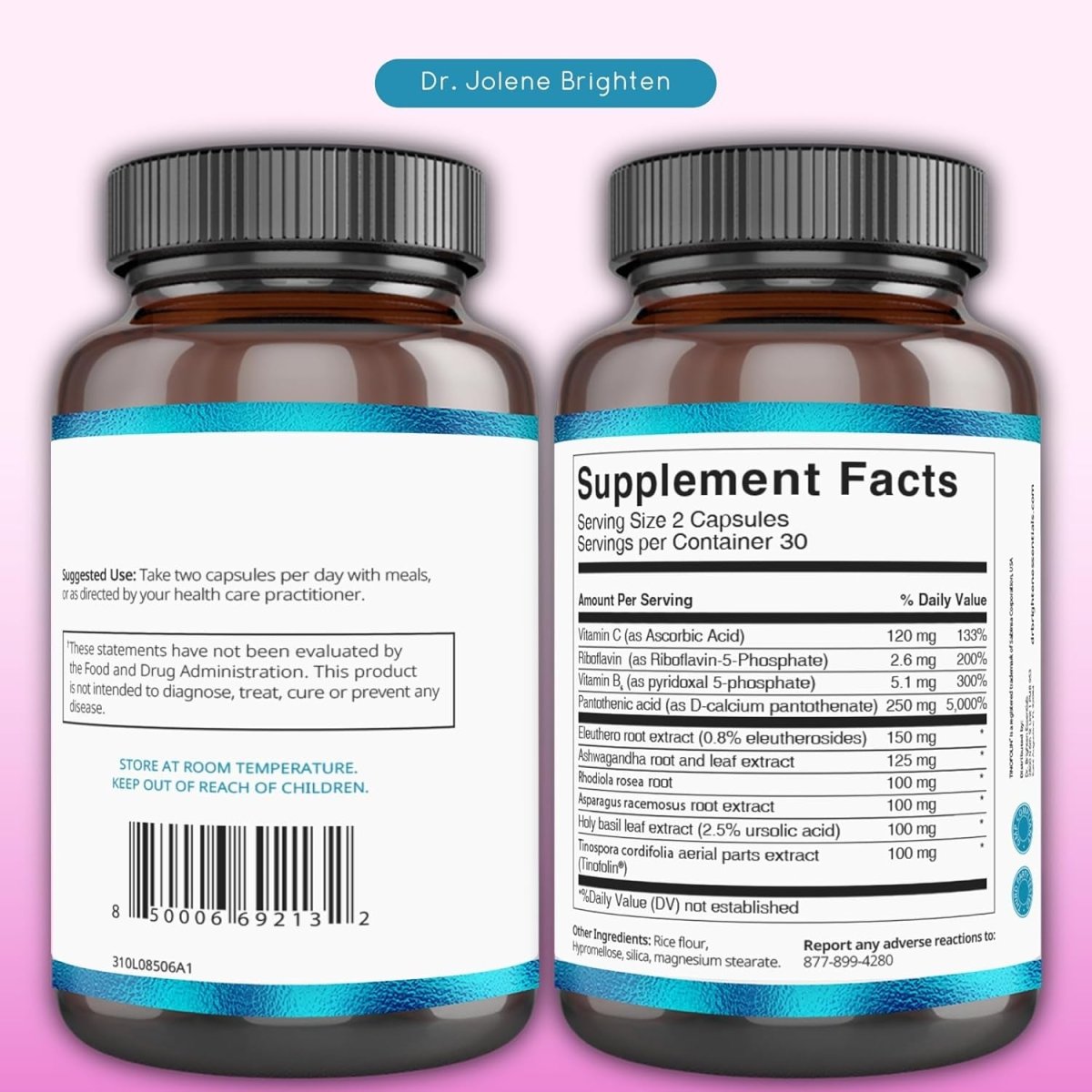 Dr. Brighten Adrenal Support - Dietary Supplement with Ashwagandha to Support Healthy Energy Levels and Stress Response - Suppviv