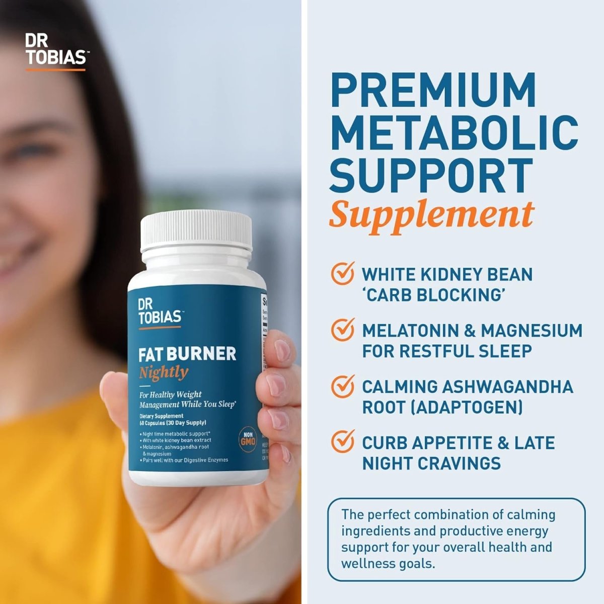 Dr. Tobias Fat Burner Nightly, Night Time Metabolic Support , 60 Capsules - Suppviv