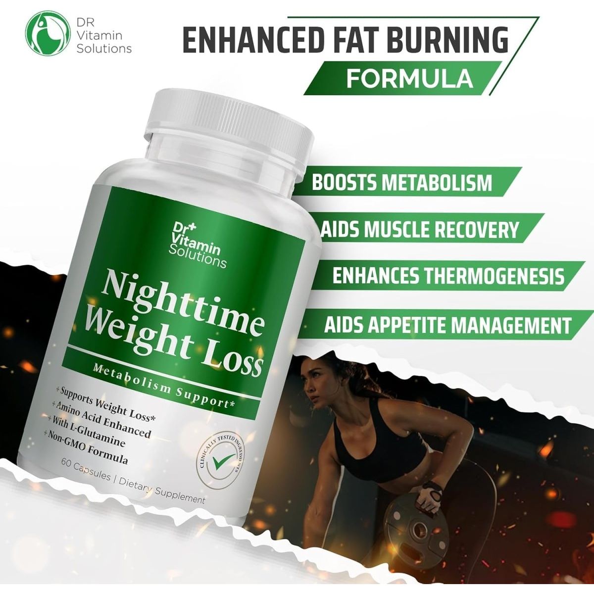 Dr Vitamin Nighttime Fat Burner Supplements - Appetite Suppressants for Weight Loss - 60 Capsules - Suppviv