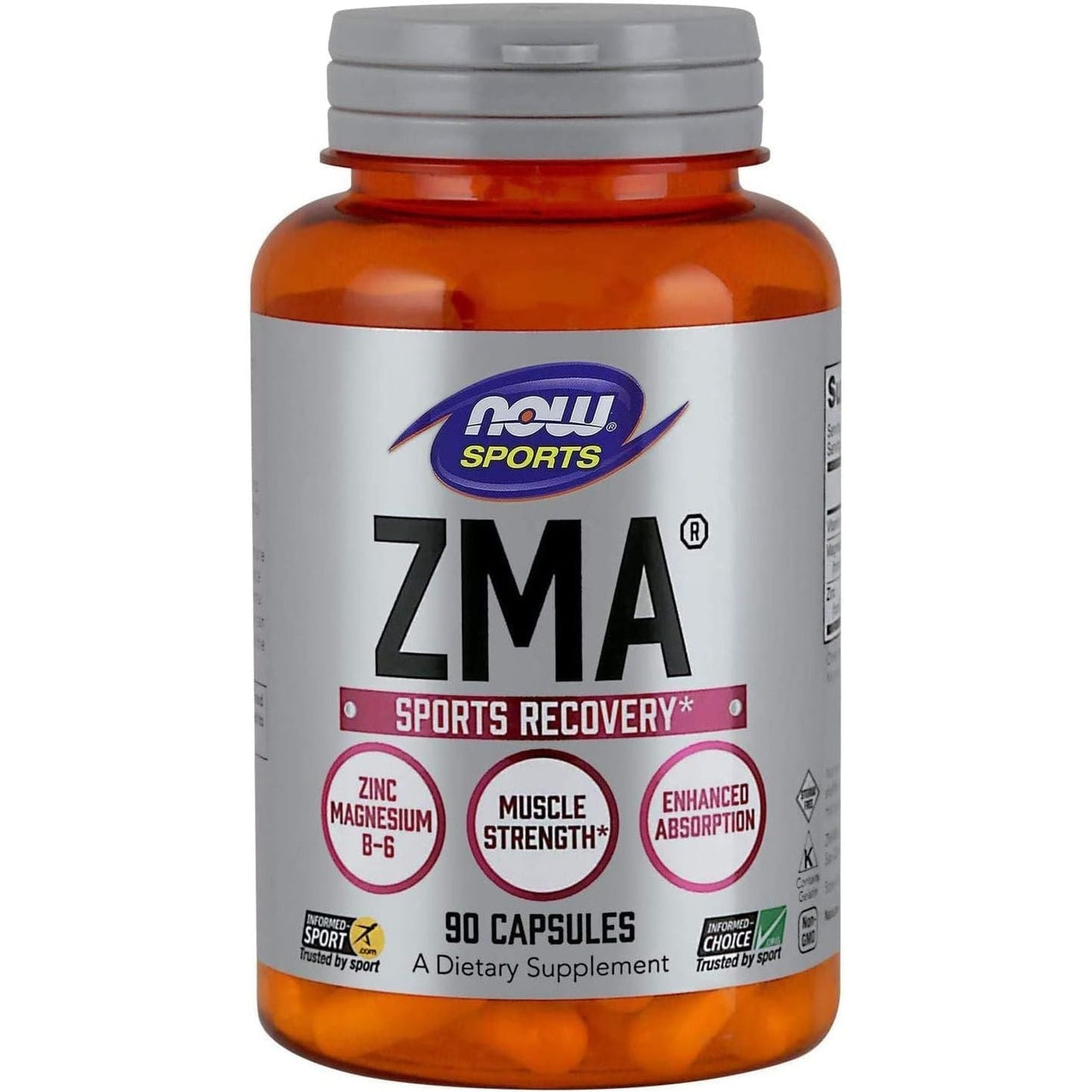 NOW Foods Sports Nutrition, ZMA (Zinc, Magnesium and Vitamin B-6), Sports Recovery, 90 Capsules