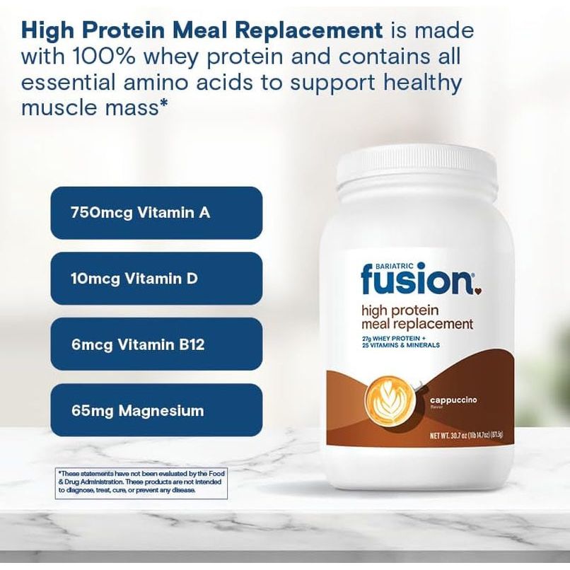 Bariatric Fusion Cappucino Meal Replacement 27G Protein Powder, 21 Serving