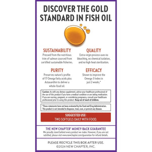 New Chapter Wholemega Fish Oil Supplement - 180 Ct, 1000Mg Softgels