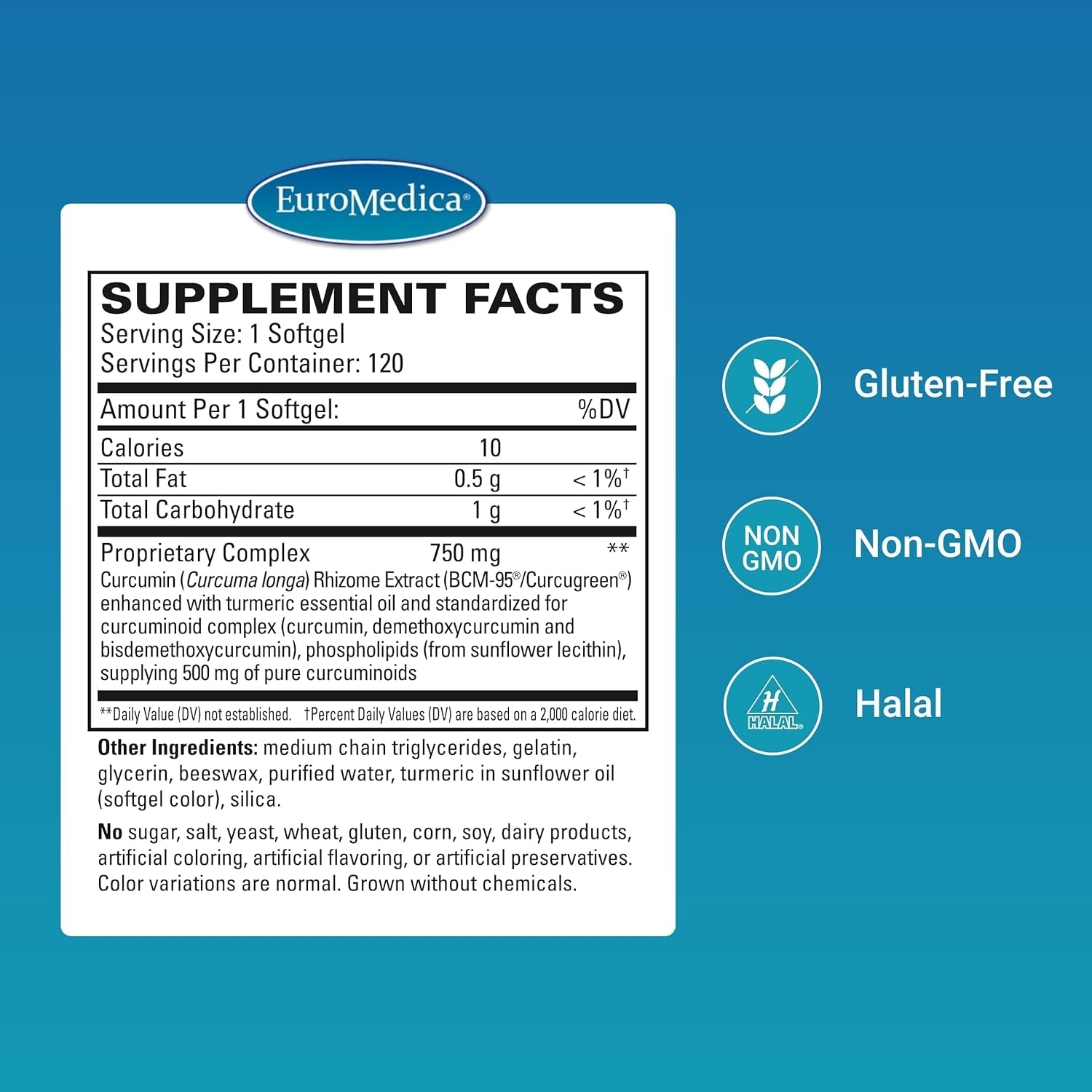 Euromedica Curapro 750 Mg - Liver, Brain & Immune Support - 120 Servings