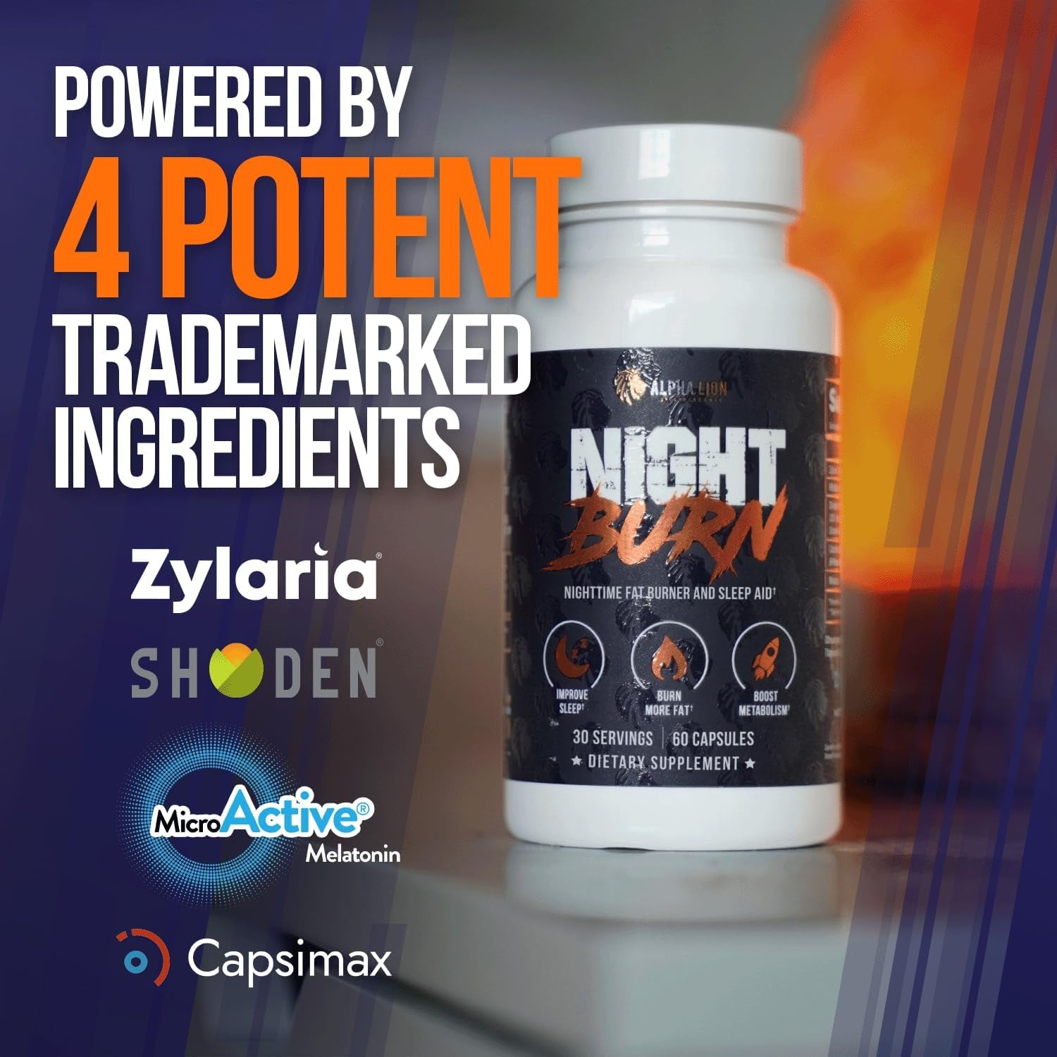 ALPHA LION Night Burn Metabolism Booster for Weight Loss (60 Capsules)