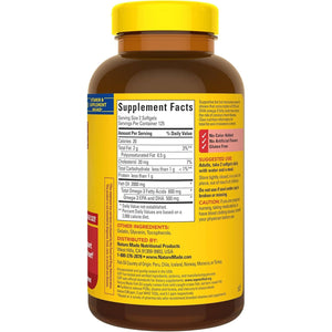 Nature Made Fish Oil Omega 3 1000 Mg Softgels for Healthy Heart Support 125 Day Supply
