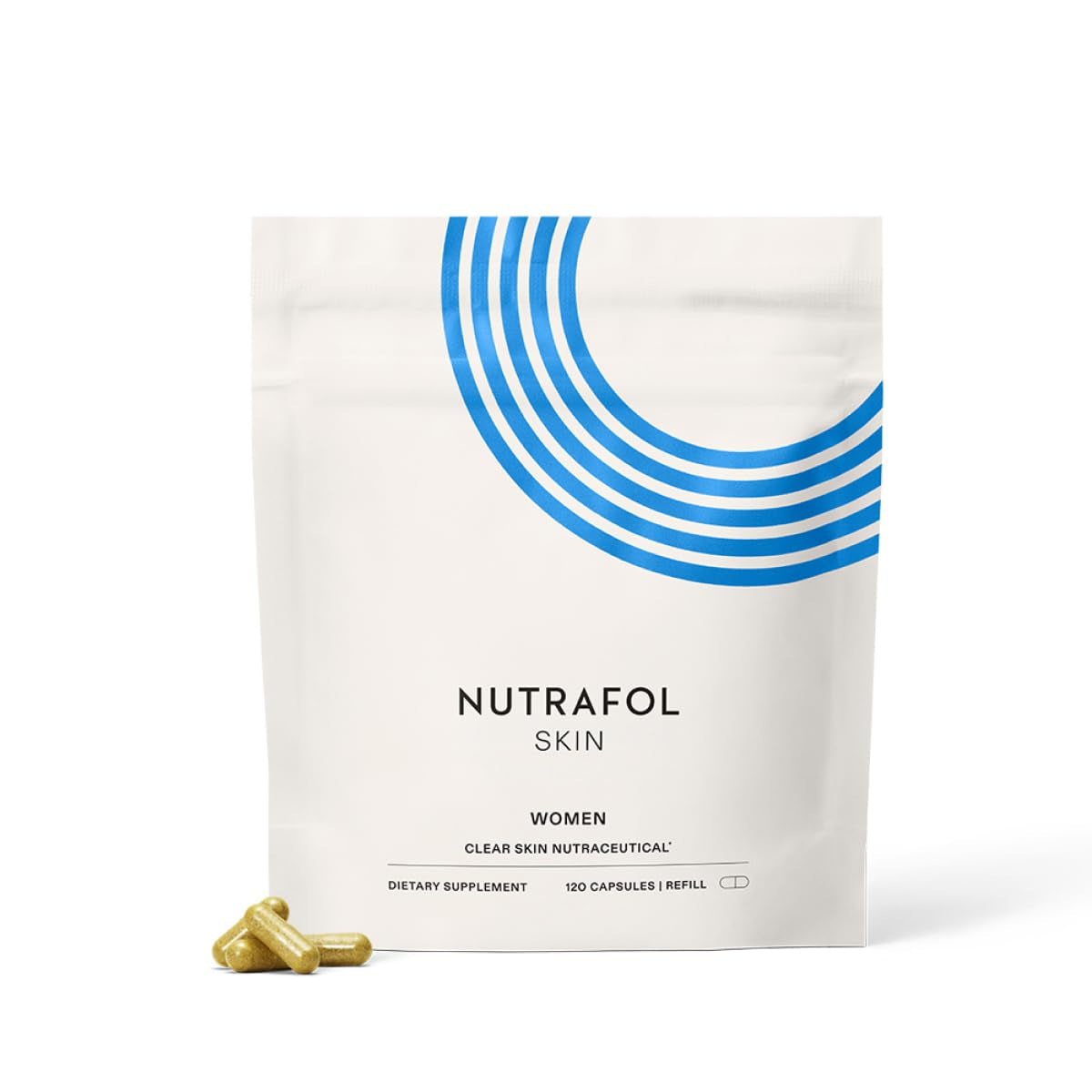 Nutrafol Clear Skin Acne Supplement for Women, Clinically Tested for Clearer, Smoother Skin, Physician-Formulated, Vegan