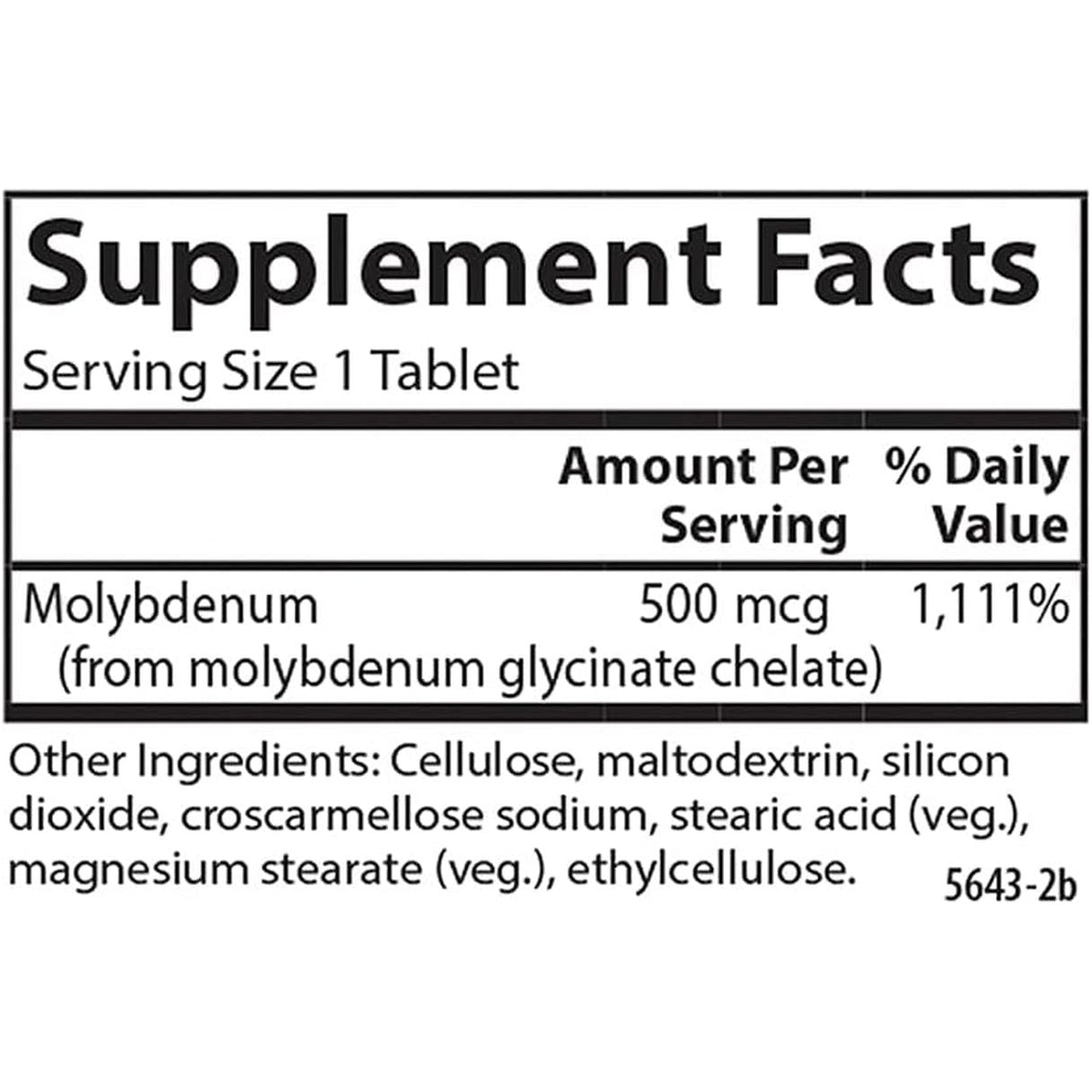 Carlson - Moly-B, Chelated Molybdenum Supplements, Metabolism Support & Enzyme Activation 300 Tablets