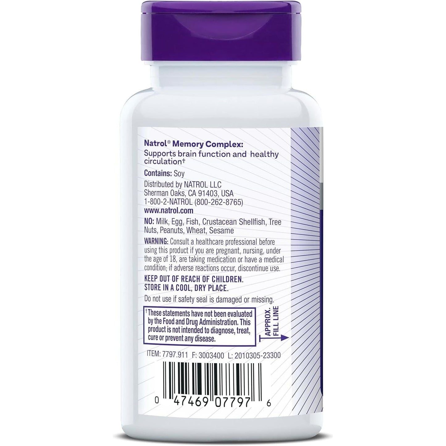 Natrol Memory Complex with Ginkgo Biloba 120Mg and B Vitamins for Brain Health and Memory Support, 60 Tablets