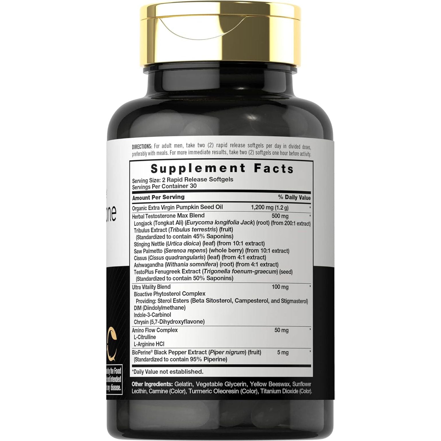 Carlyle Testosterone Supplement for Men | 60 Rapid Release Softgels | Non-Gmo, Gluten Free