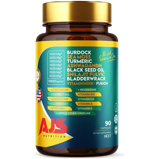 AJS Sea Moss Capsules 3200Mg, Himalayan Shilajit 1000Mg & More 90 Caps