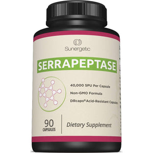Premium Serrapeptase Enzyme Supplement – Helps Support Sinus Health – Powerful Serrapeptase Enzymes Formula – 40,000 SU- 90 Capsules