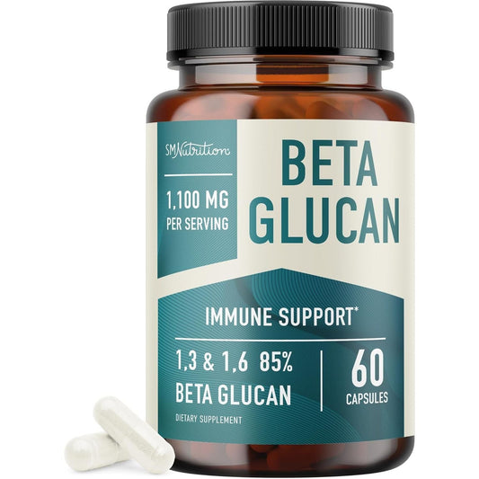 Beta Glucan Supplement 1100Mg for Immunity, Skin & Gut Support 60Count