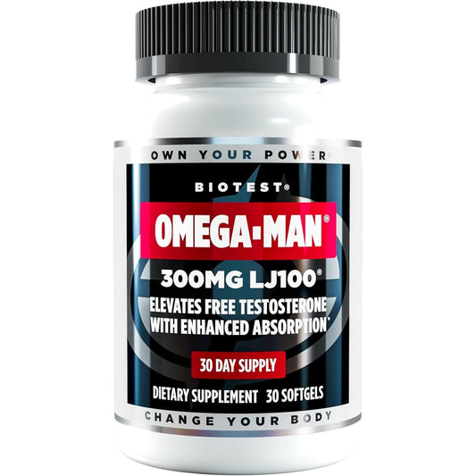 Omega-Man 300Mg LJ100 – Elevates Free Testosterone with Enhanced Absorption - 30 Softgels