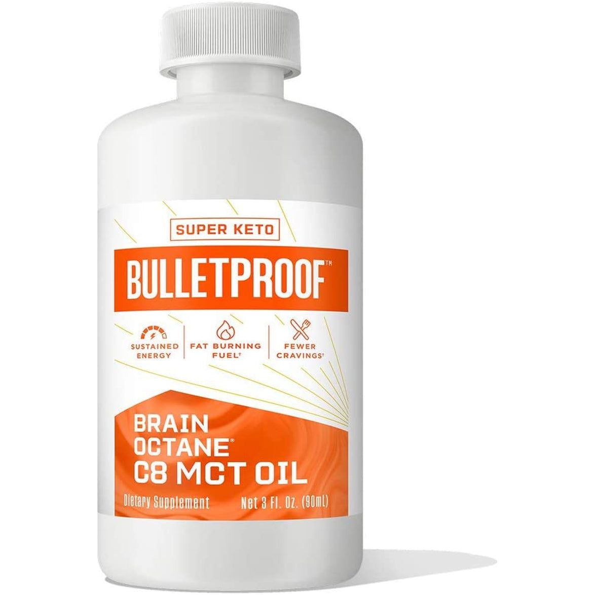 Bulletproof Brain Octane C8 MCT Oil Travel Size, 3 Ounces, Keto Supplement for Sustained Energy and Fewer Cravings
