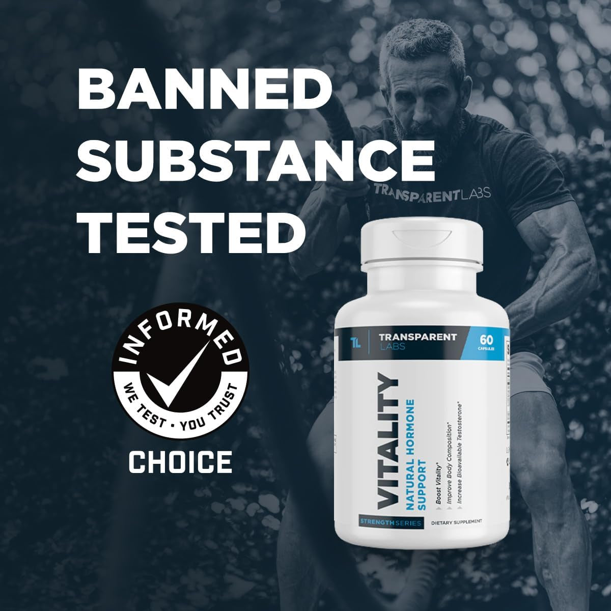 Transparent Labs Vitality Testosterone Booster with Ashwagandha KSM-66, Primavie Shilajit Extract, & DIM - 60 Count