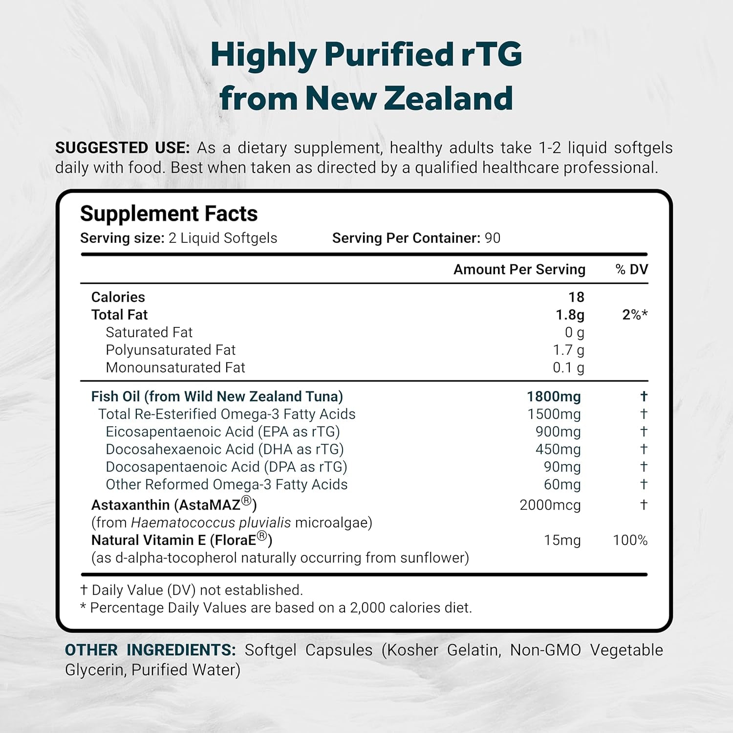 Naturalis Ultimate Rtg Omega 3 Fish Oil 1800Mg from Wild New Zealand Tuna 180 Softgels