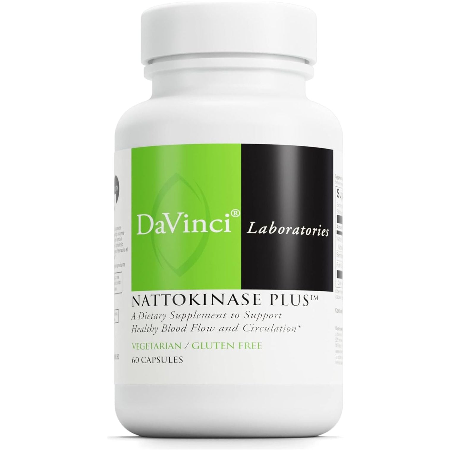 DAVINCI Labs Nattokinase plus for Comprehensive Blood Flow Support for Men & Women 60 Vegetarian Capsules
