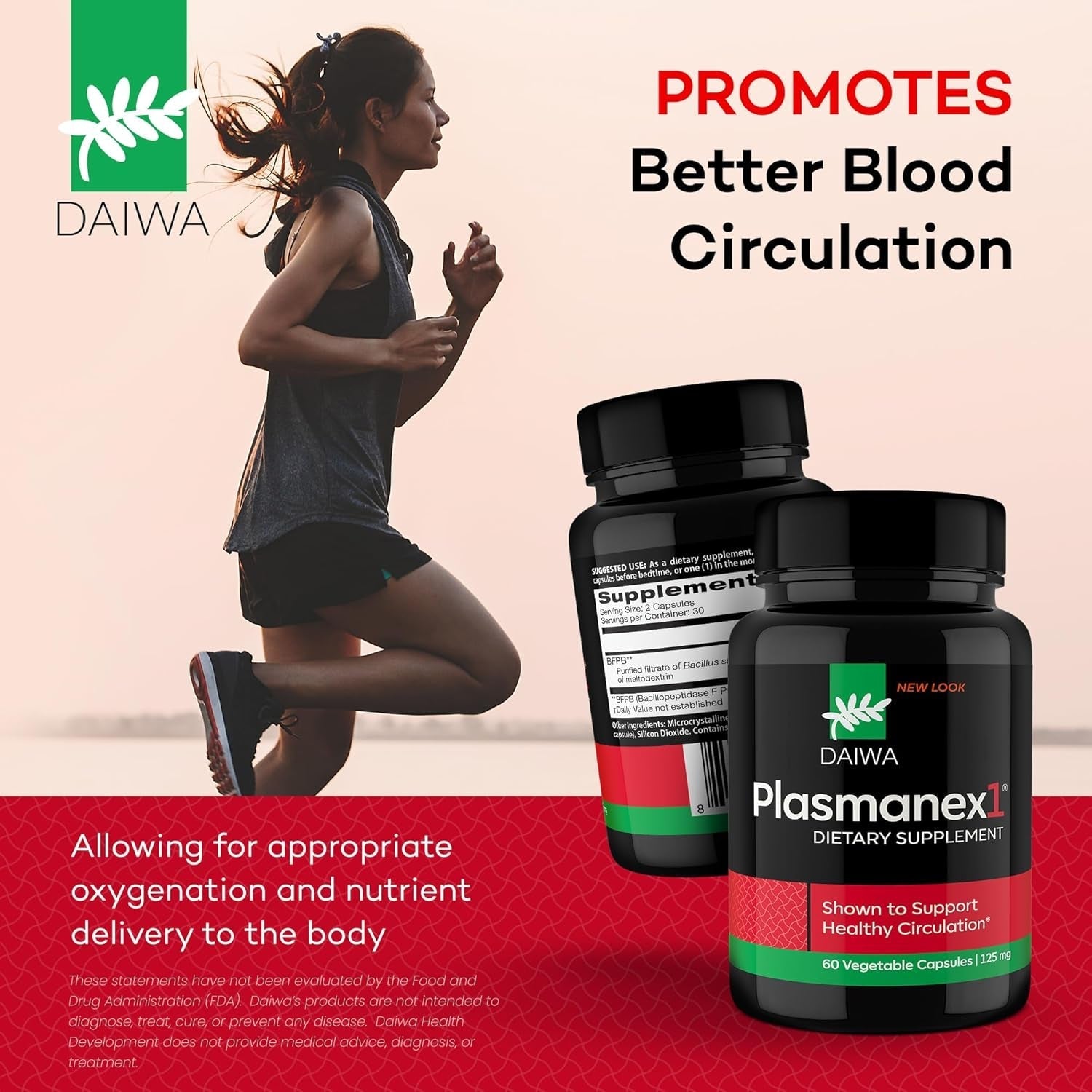 Daiwa Plasmanex 1 - Blood and Vein Circulation Supplements – 60 Vegan Capsules