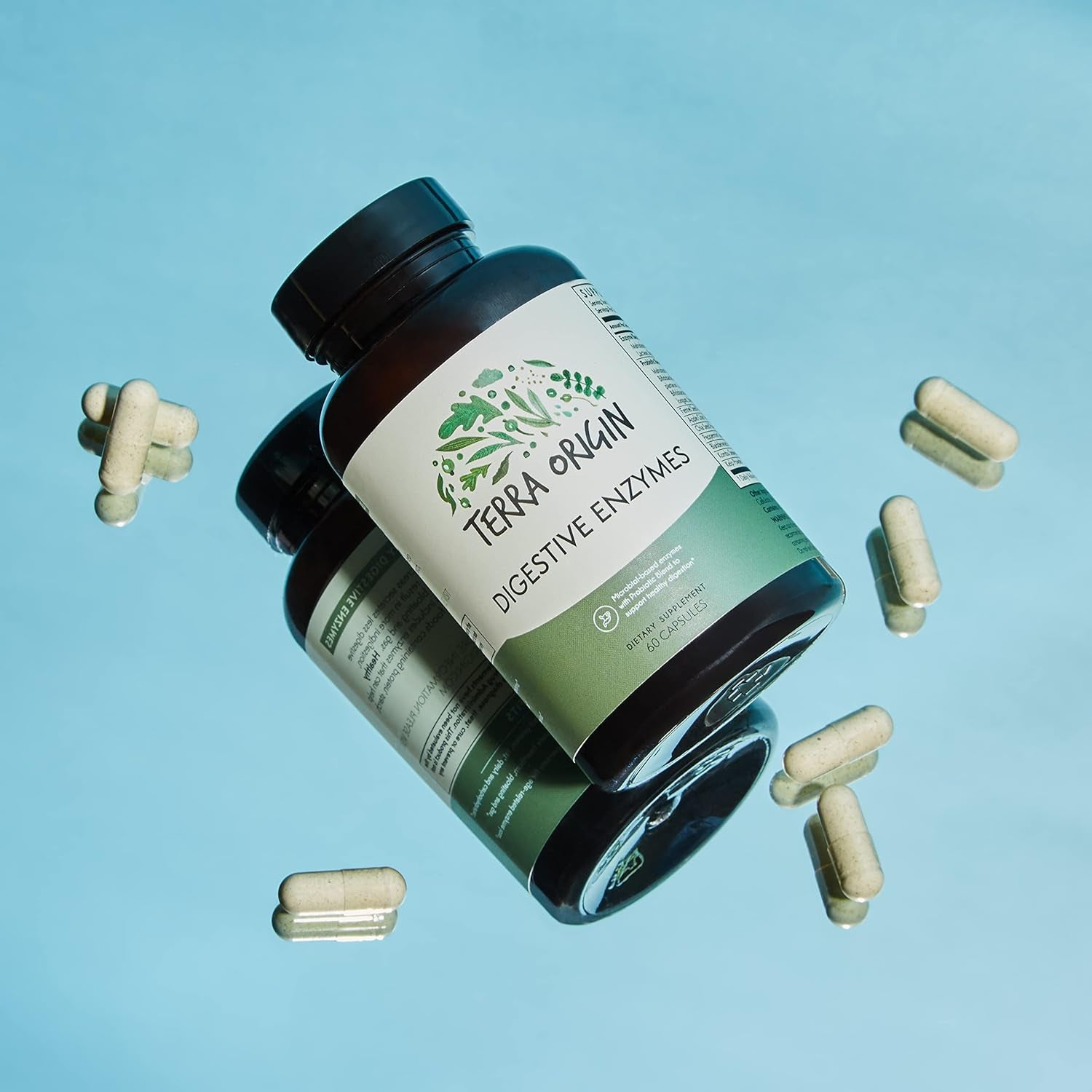 TERRA ORIGIN - Digestive Enzymes with Probiotics | Supports Healthy Digestion | Made in the USA, | 60 Servings