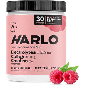 Harlo - Raspberry Salt Electrolyte Drink Mix with Bovine Collagen & Creatine