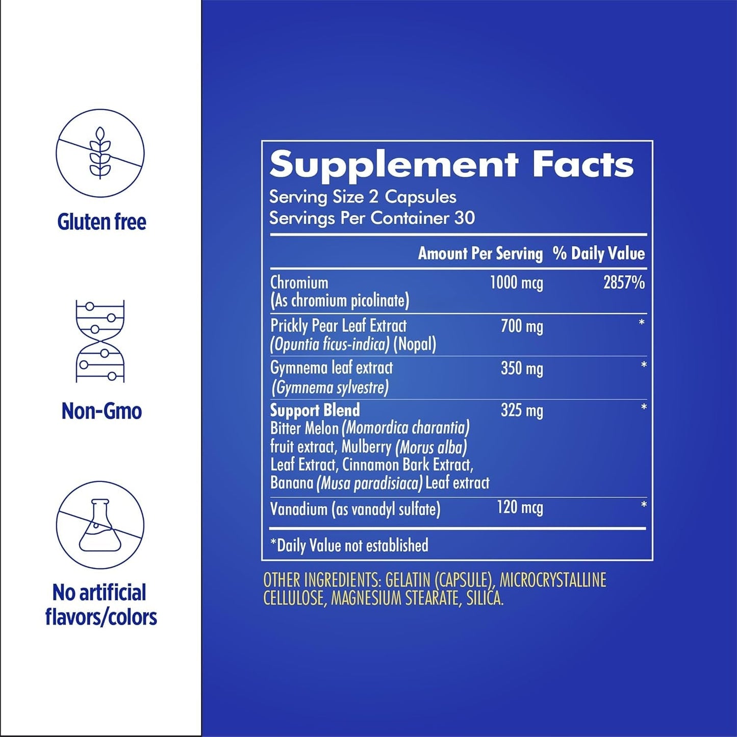 Santo Remedio Super Nopal, Gurmar (Gymnema Silvestre), and Vanadyl Sulfate. 60 Capsules