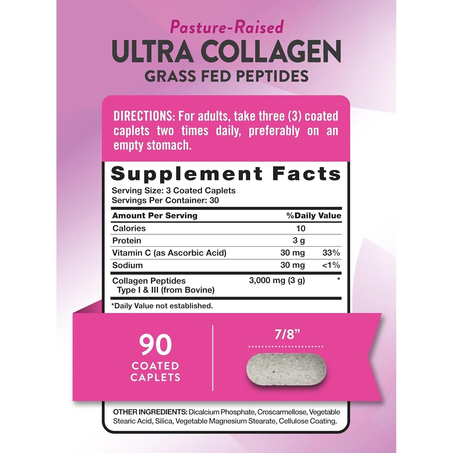 Nature'S Truth Collagen Peptides | 90 Caplets | Type 1 and 3 with Vitamin C