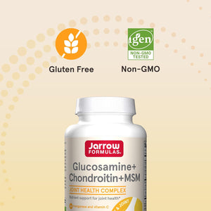 Jarrow Formulas Glucosamine + Chondroitin + MSM Capsules, Joint Support Supplement with Vitamin C and Manganese, 240 Capsules,