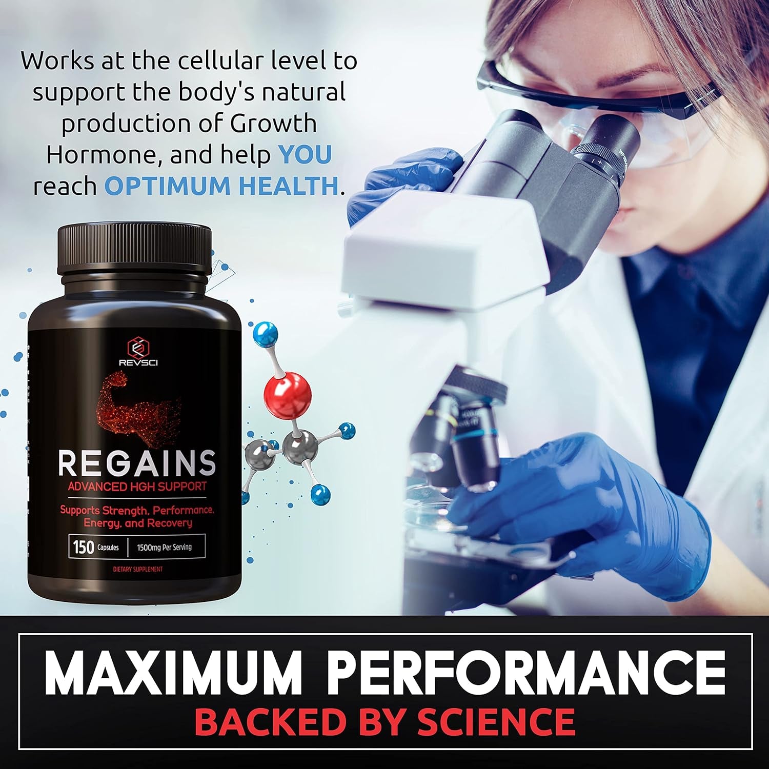 HGH Supplements for Men & Women - Regains Natural Anabolic Muscle Growth Building & Human Growth Hormone 150 Pills