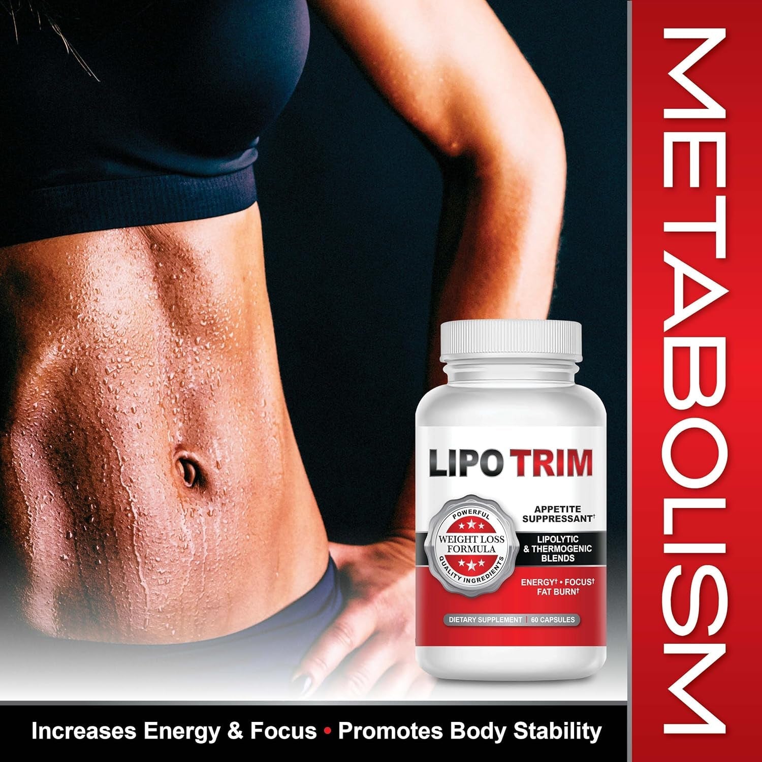 Lipo Trim- Advanced Lipogenic Thermogenic Diet Pills – Boost Energy, Enhance Focus, and Accelerate Fat Loss 60 Capsules