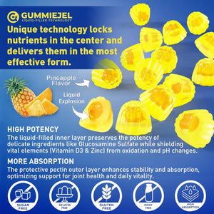Sugar Free Glucosamine Chondroitin MSM Filled Gummies 3100Mg - Joint Support Supplement - 60Cts