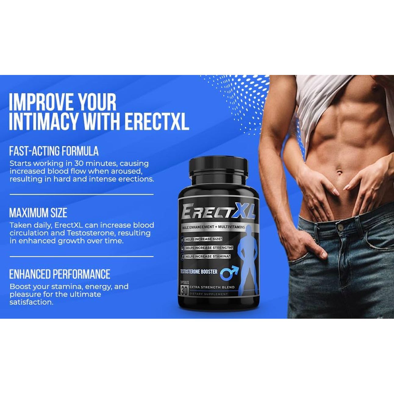 Erectxl Male Enhancement + MULTIVITAMIN - Increase Erection Size, Strength, Stamina