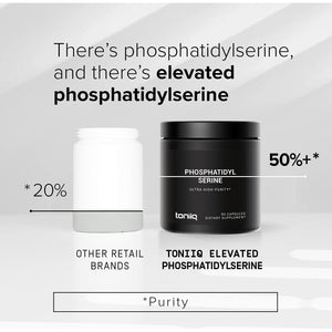 Toniiq Phosphatidylserine - 400Mg Formula - Highest Purity in the US  - 90 Veggie Capsules