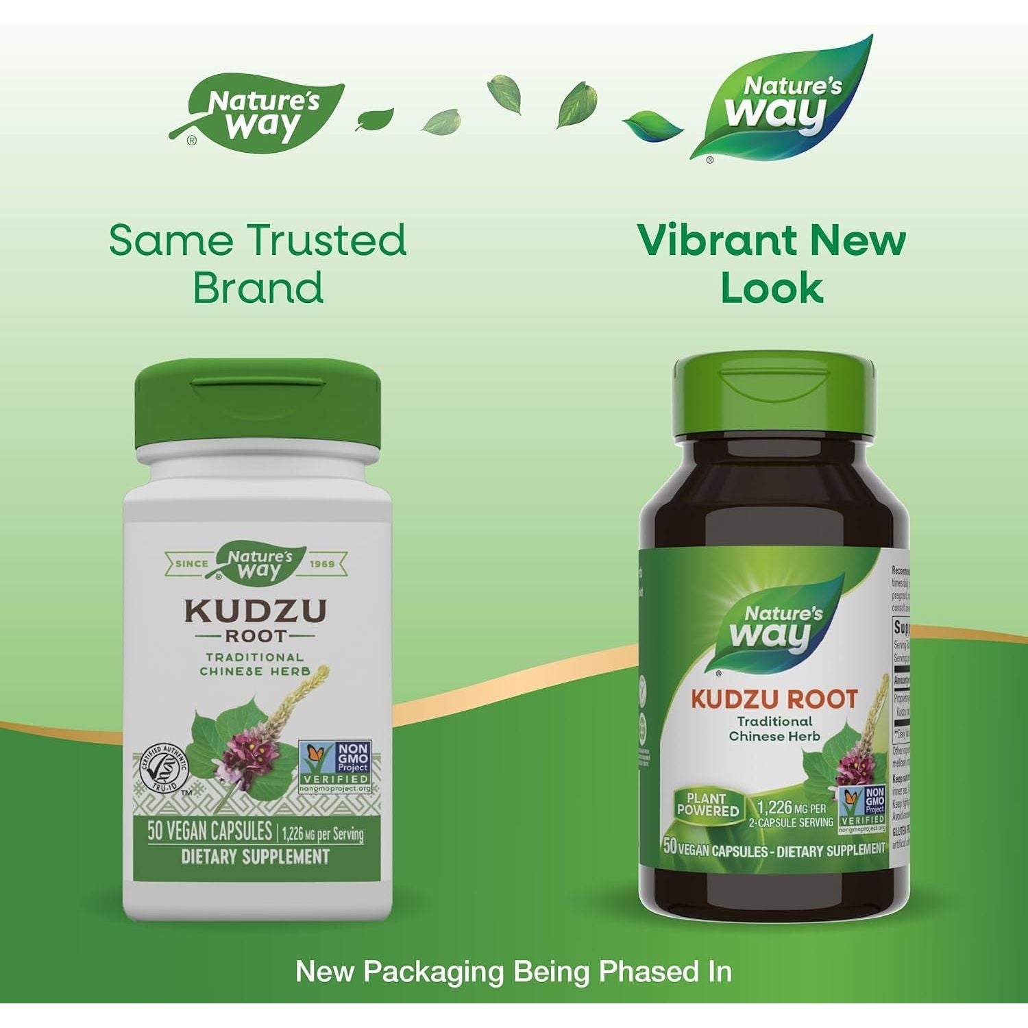 Nature'S Way Kudzu Root, 1,226 Mg per 2-Capsule Serving, Non-Gmo Project Verified, 50 Vegan Capsules