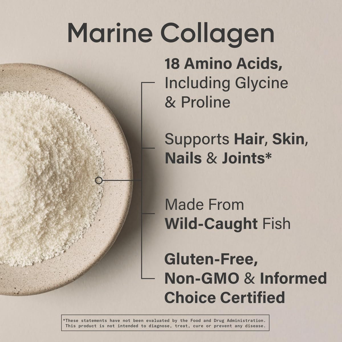 Sports Research Marine Collagen Peptides Powder - Easy to Mix in Water or Juice! (34 Servings)