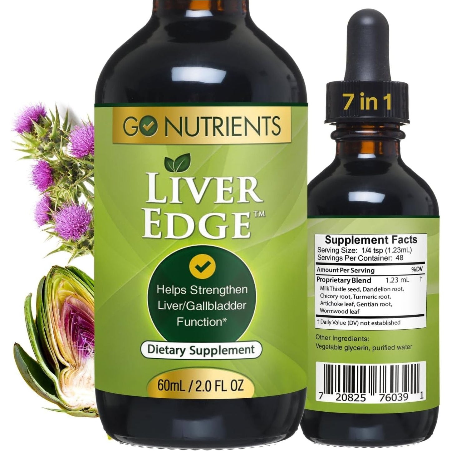 Go Nutrients Liver Edge - Liquid Liver Health Supplement for Liver Cleanse Detox & Repair - 2Oz