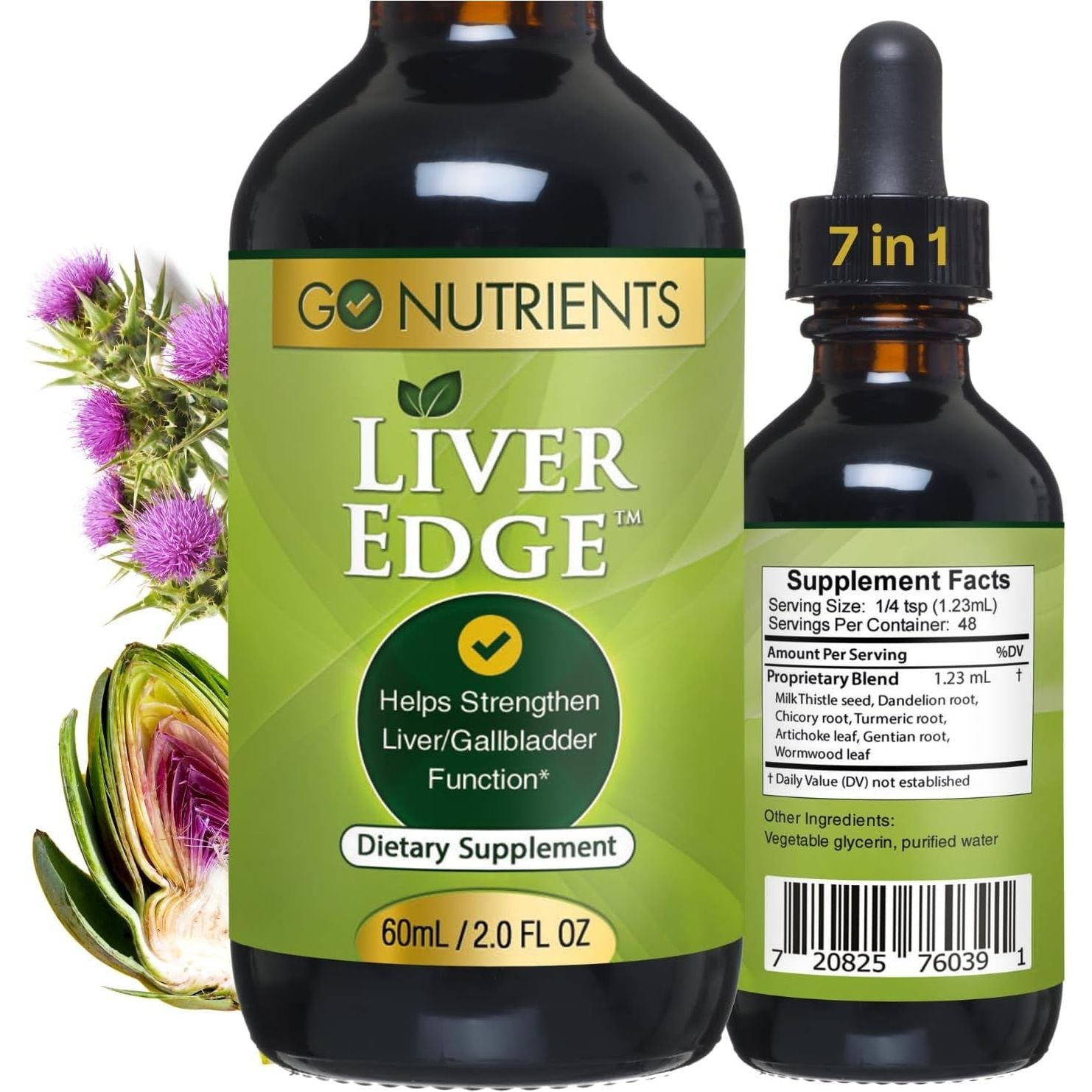 Go Nutrients Liver Edge - Liquid Liver Health Supplement for Liver Cleanse Detox & Repair - 2Oz