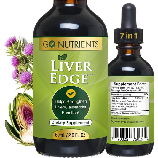 Go Nutrients Liver Edge - Liquid Liver Health Supplement for Liver Cleanse Detox & Repair - 2Oz