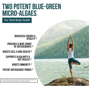 Organic Spirulina & Chlorella Tablets – 4 Organic Certifications, Raw, Non-Irradiated – 50/50 Blue Green Algae Blend – Antioxidant Content Equal to 5 Servings of Vegetables (120 Tablets)