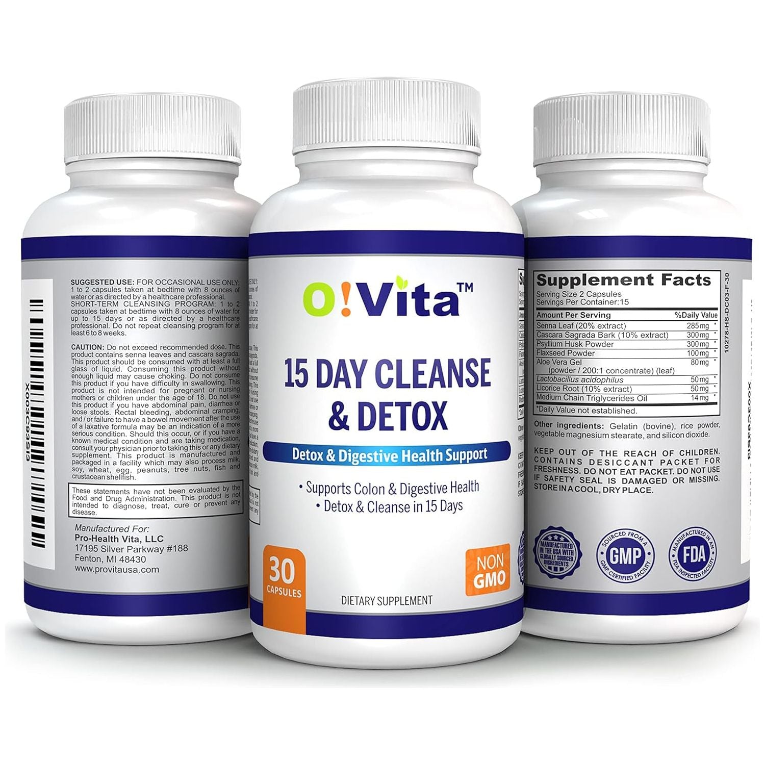15-Day Cleanse and Detox Supports Digestive and Colon Health (30 Capsules)