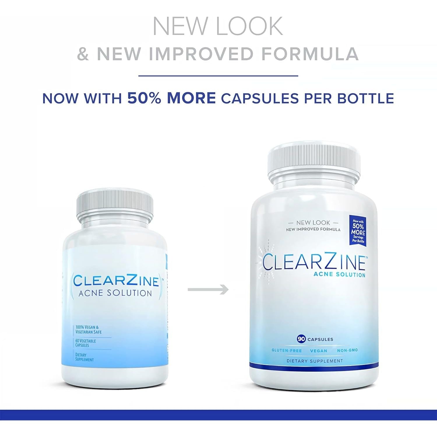 Acne Pills for Teens & Adults | Clear Skin Supplement, Vitamins for Hormonal & Cystic Acne, 90 Caps