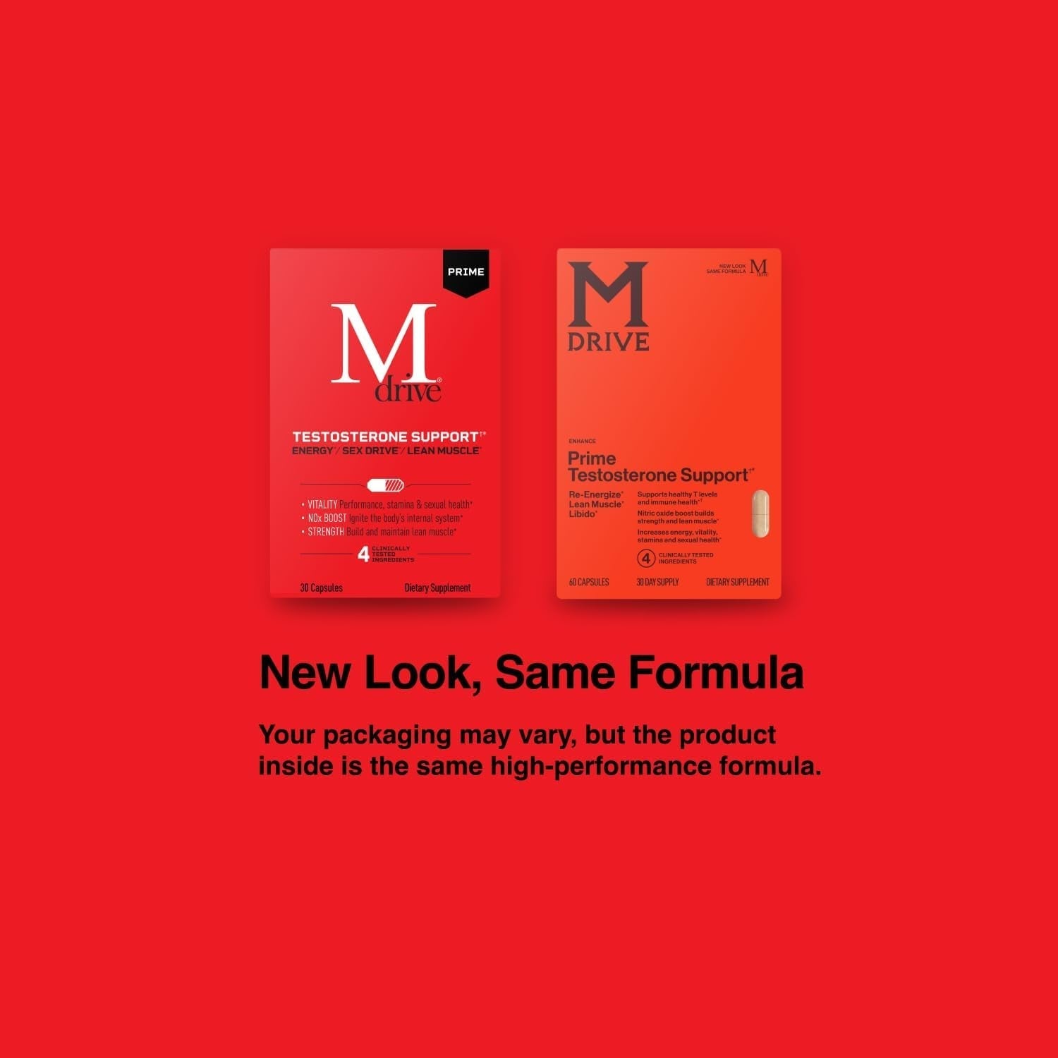 Mdrive Prime - Testosterone Support for Men, Max Energy, Stress Relief and Lean Muscle 60 Capsules