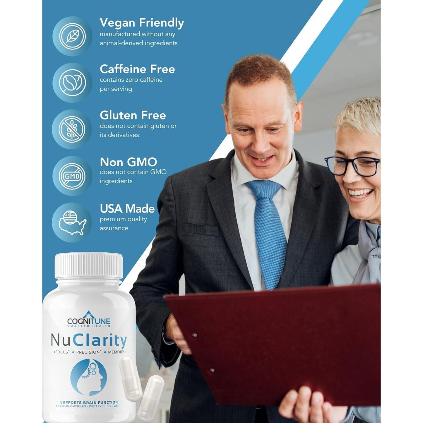 Nuclarity - Premium Nootropic Brain Supplement - Focus, Energy, Memory Booster