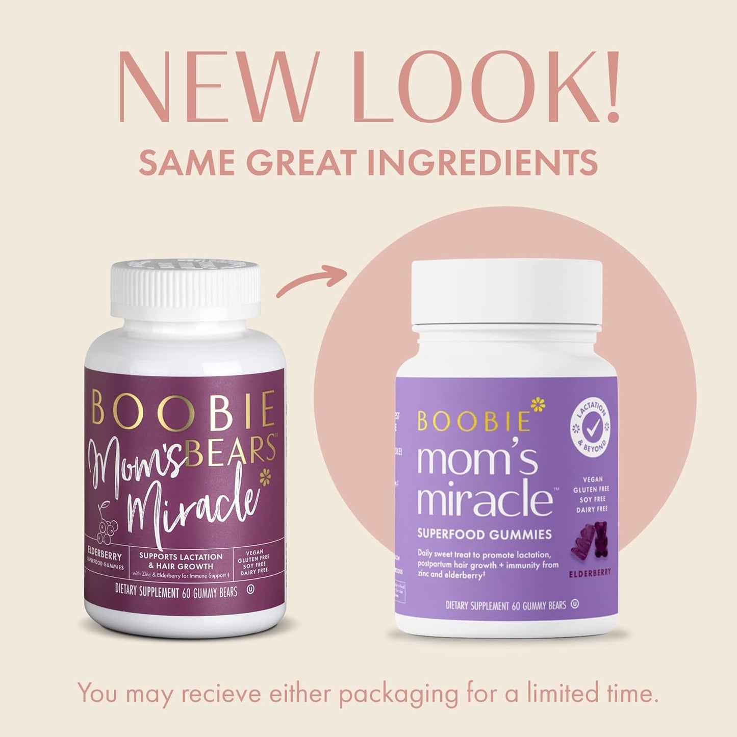 Boobie Bears Lactation Support Gummies | Helps as Milk Supply Booster & Supports Immune Health & Hair Growth 60 Count