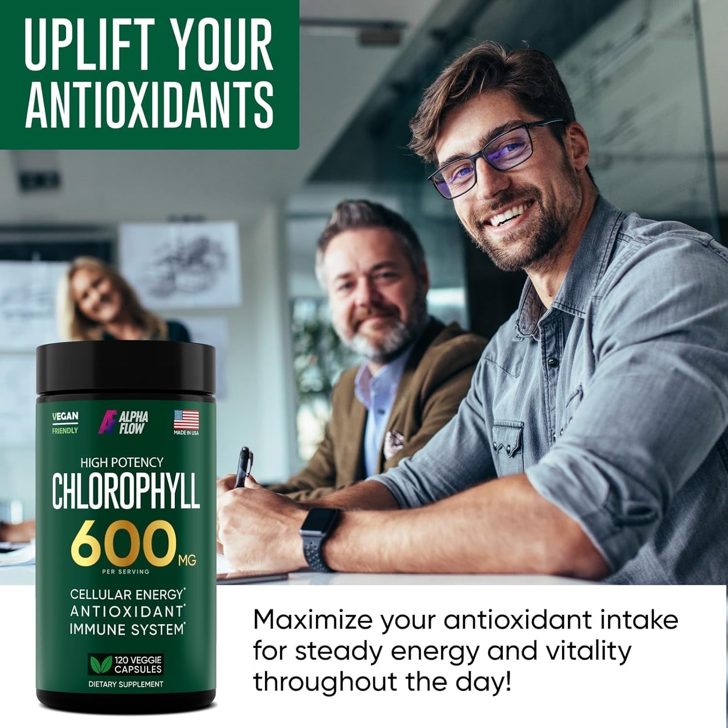 Chlorophyll Capsules 600 Mg - Natural Chlorophyll Pills for Women & Men