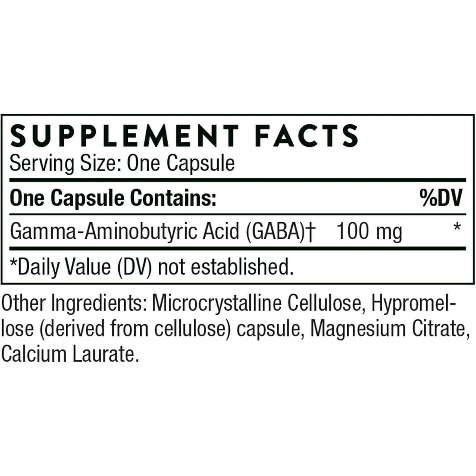 THORNE Pharmagaba-100 - GABA Supplement - Support a Calm State of Mind and Restful Sleep - 60 Capsules - 100 Mg
